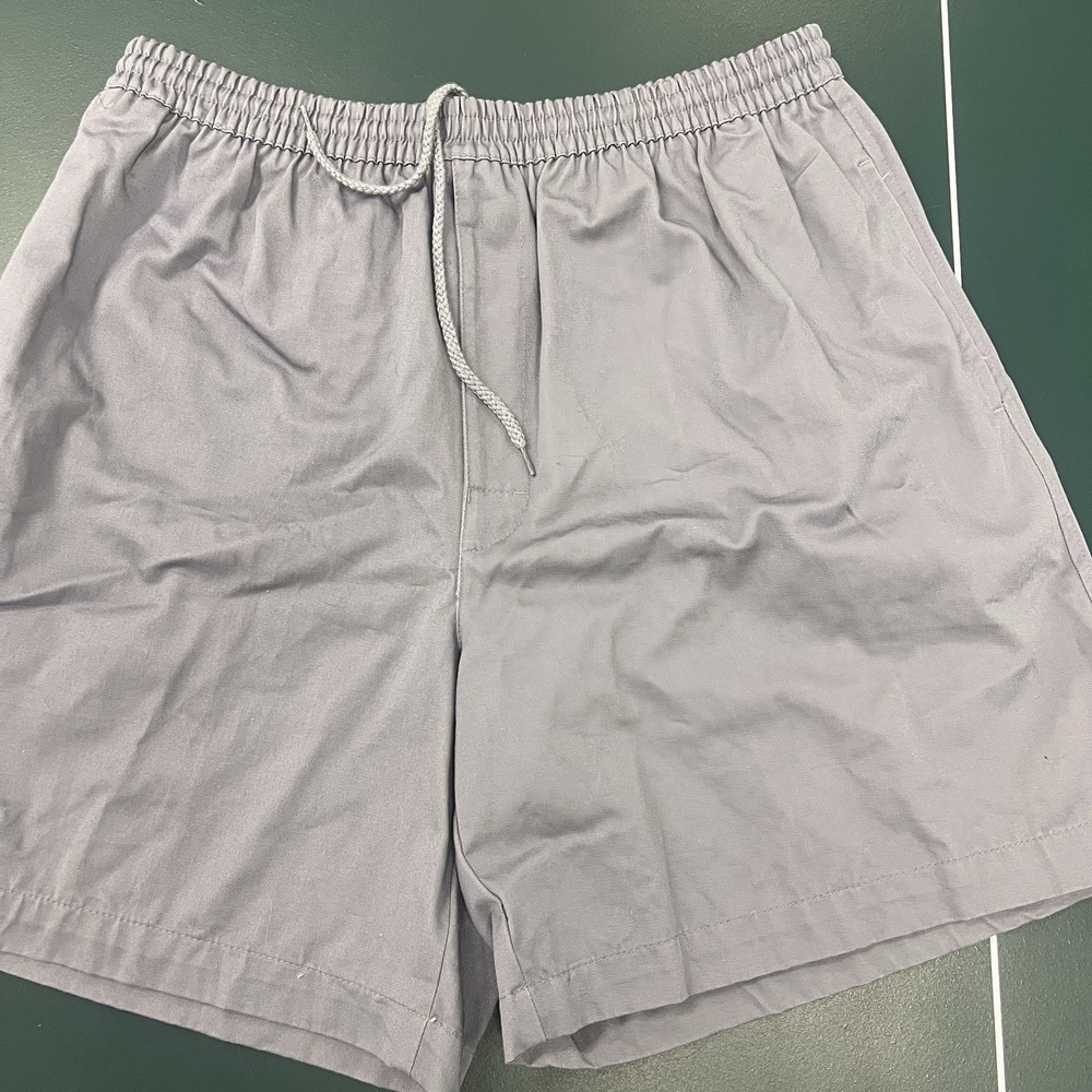 Vtg First Run Men's Large Gray Gym Runner Shorts Elastic Waist Band Pockets